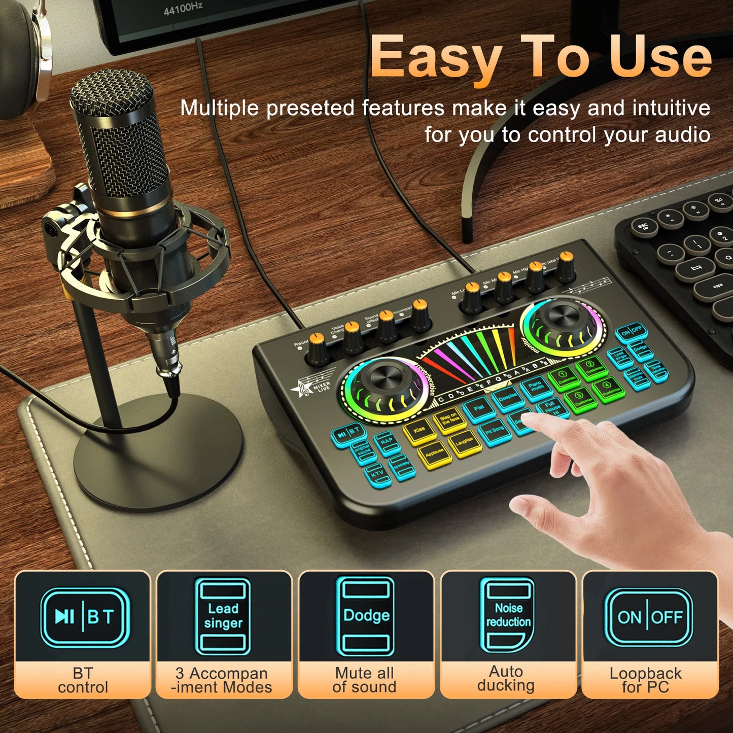 Podcast Equipment Bundle, Condenser Microphone for  Audio Mixer