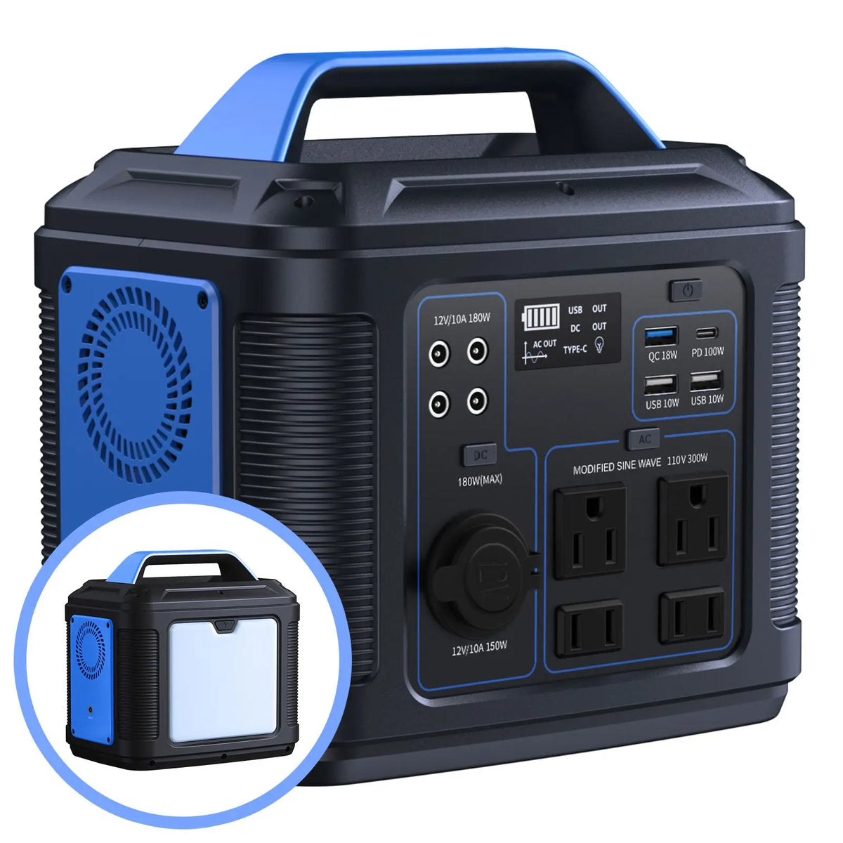 Portable Power Station, Lithium Battery Generator Solar for Outdoor Camping