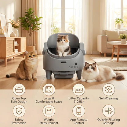 Automatic Cat Litter, Self-Cleaning WiFi App Control