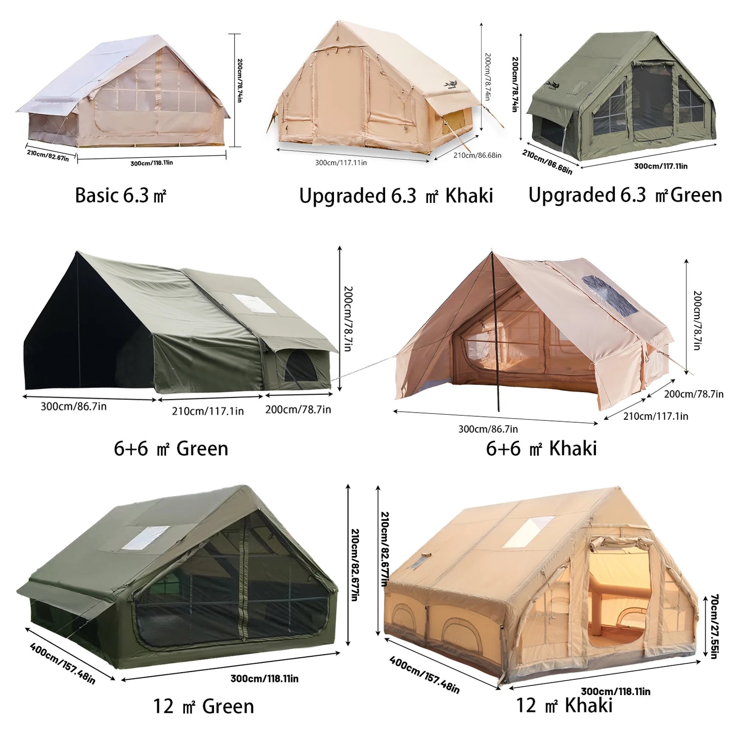 Inflatable Camping Tent with Skylight
