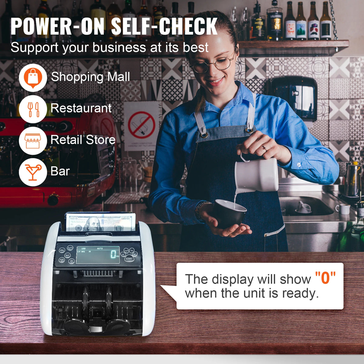 Money Counter Cash Register  Counterfeit Bill Detector