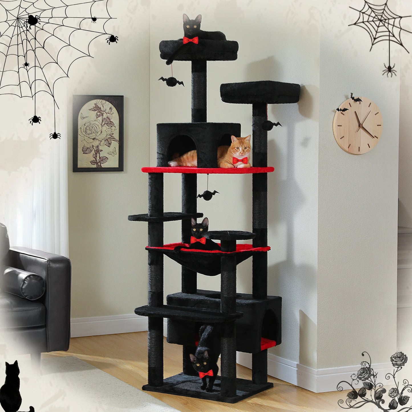 Cat Tree and Tower for Indoor Cats With Sisal-Covered Scratching Posts