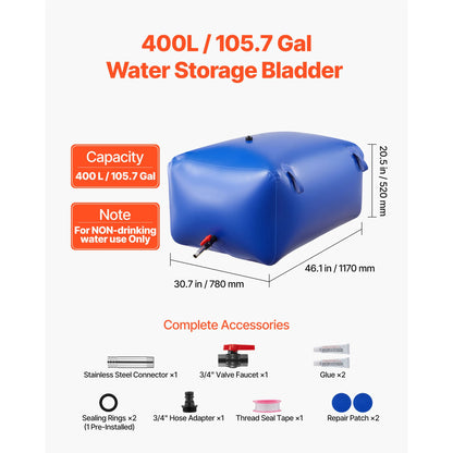 Water Storage Bladder, Portable & Collapsible