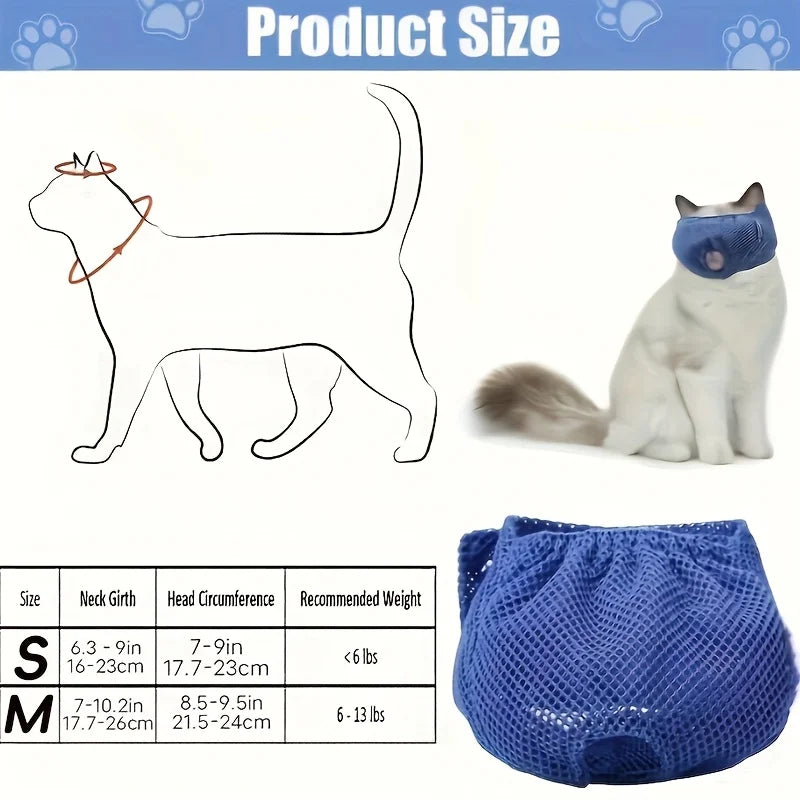 Cat Muzzle Breathable Mesh Grooming Accessory