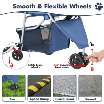 Foldable Pet Stroller for Small Dogs and Cats