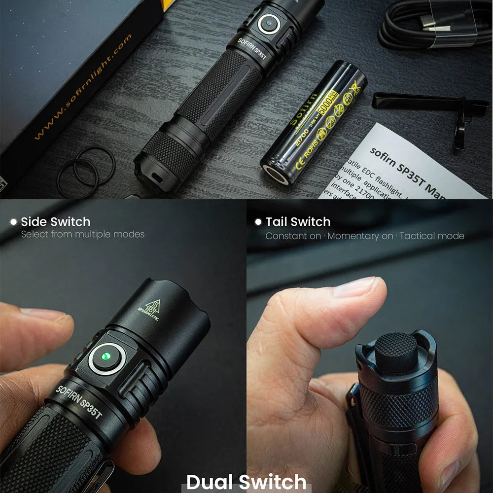 Flashlight, LED, USB C Rechargeable Torch