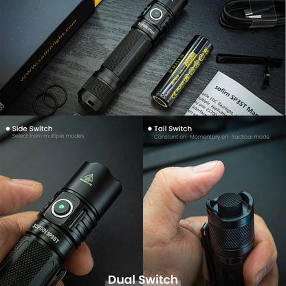 Flashlight, LED, USB C Rechargeable Torch