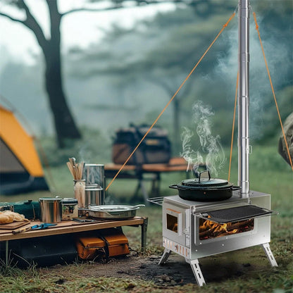 Wood Burning Stove for Outdoor Heating & Cooking