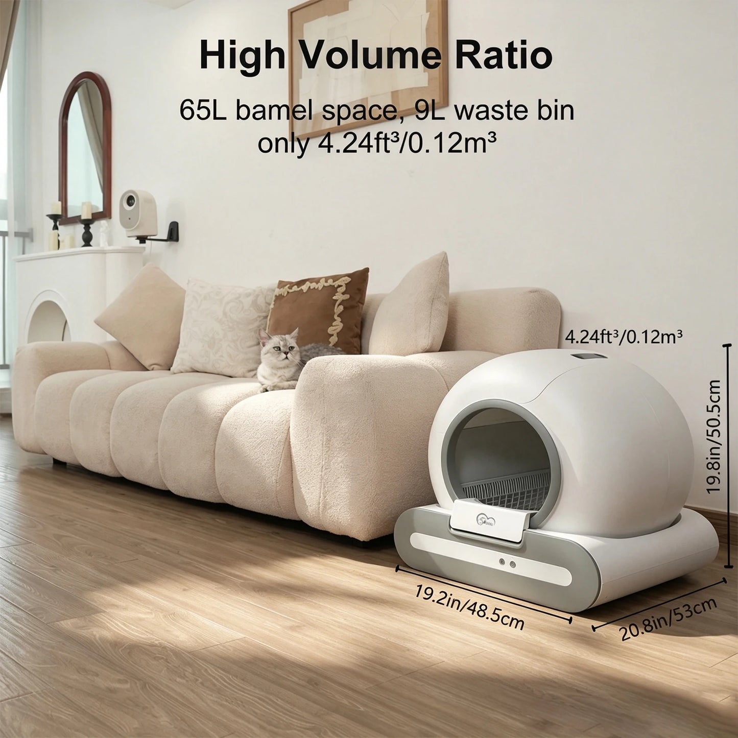 Self-Cleaning Cat Litter Box Suitable for Tofu Litter & Mixed Cat Litter