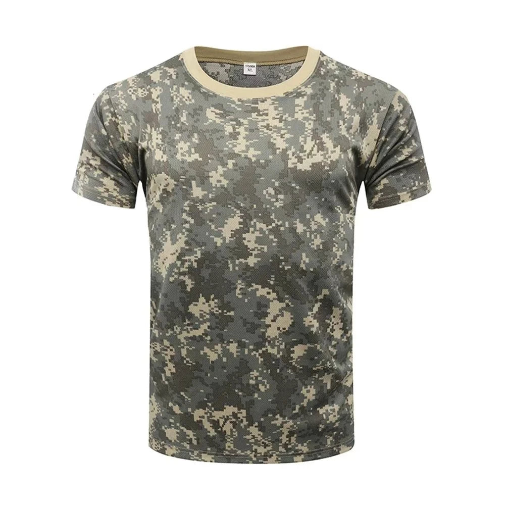 Camouflage T-shirt Men Breathable Tactical Combat