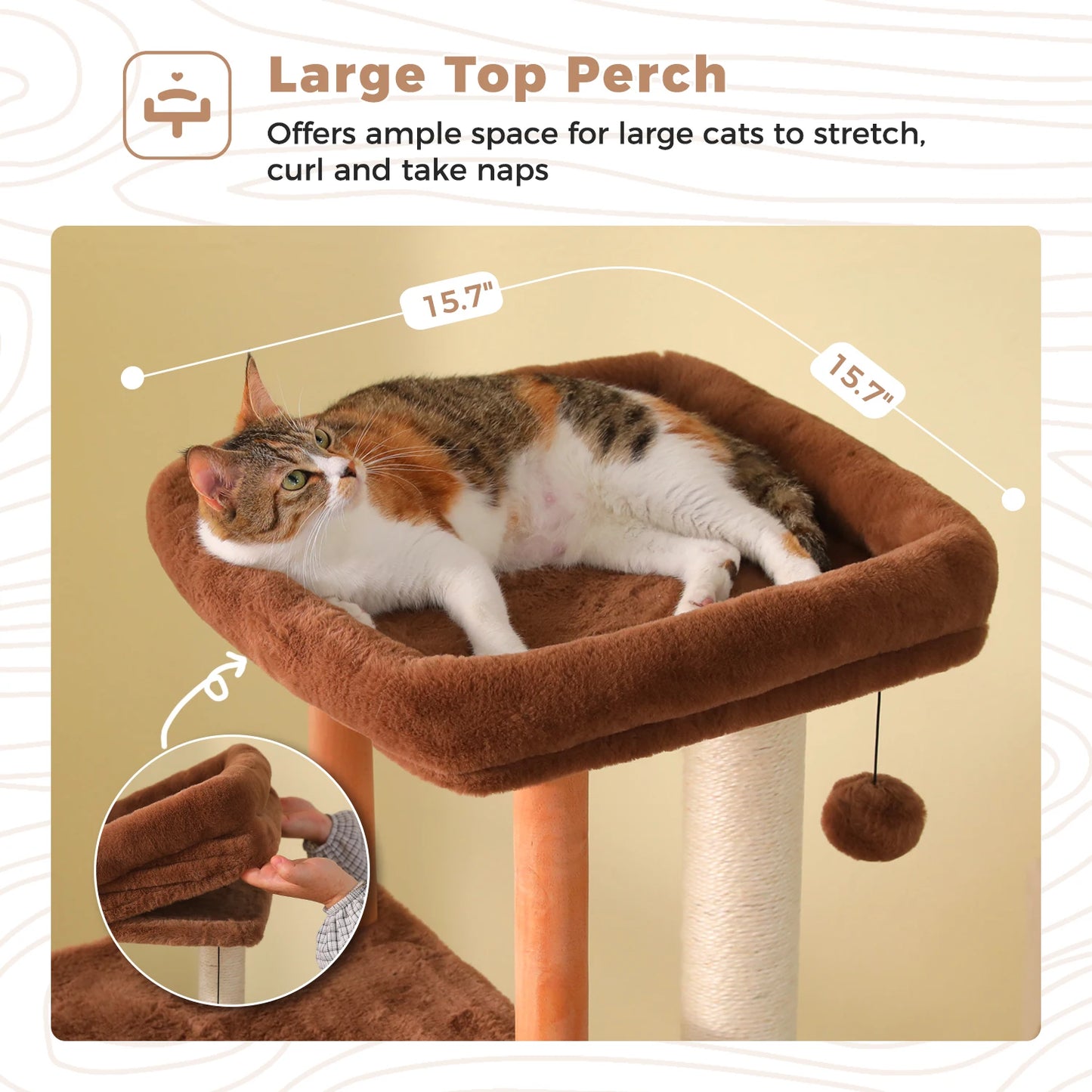 Multi-Level Cat Tree with Cat Condo, Sisal Scratching Posts, Soft Bed