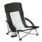 Portable Camping Beach Chair, Mesh Back, Padded Armrests