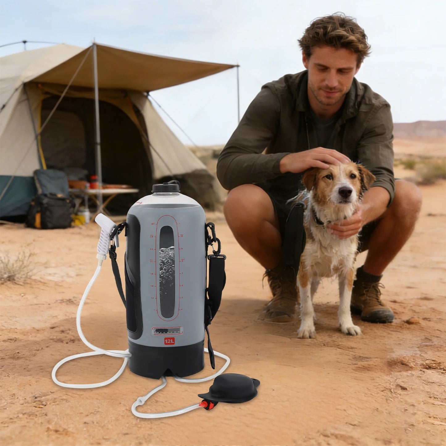 Portable Pressure Camp Shower with Air Pump