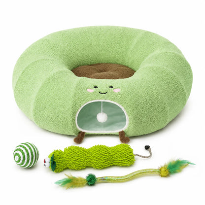 Convertible Cat Tunnel Bed With Hanging Ball