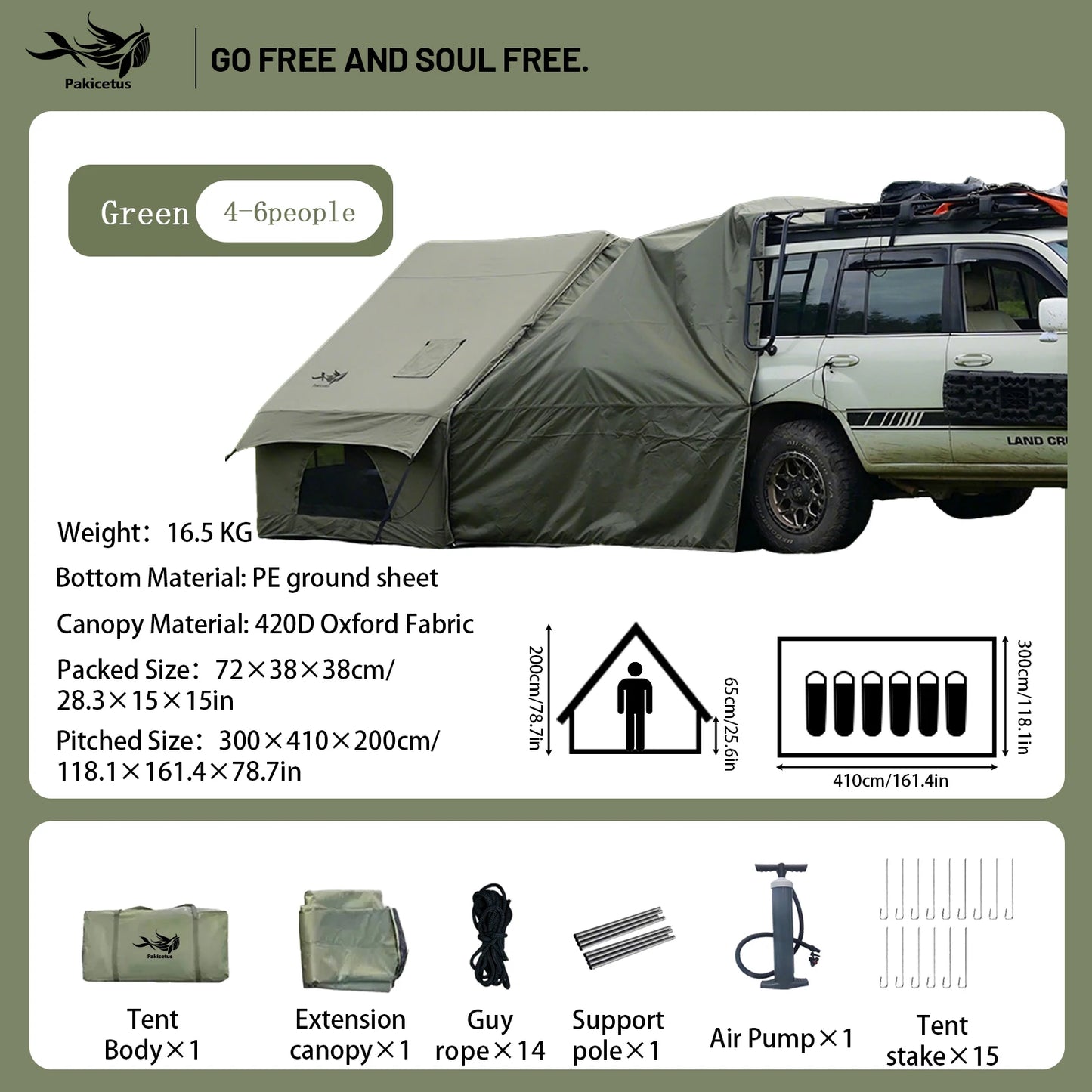 Inflatable Camping Tent, for 4-8 Persons,