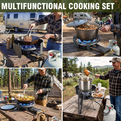 Heavy Duty Cast Iron Outdoor Wok Burner, Portable Gas Cooker