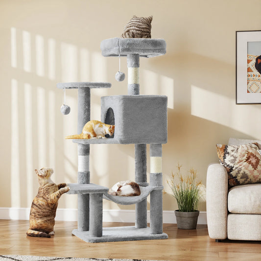 Tall Multi-Cat Climbing Tower for Indoor Cat