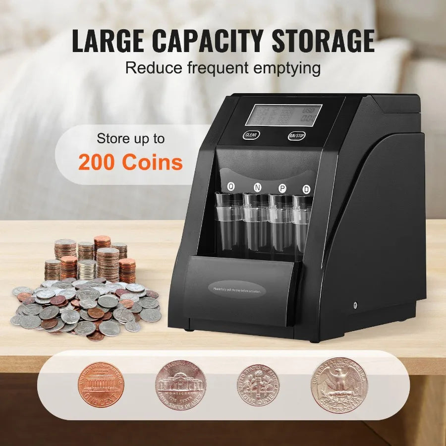 USD Coin Sorter, Coin Counter  and Wrapper Machine