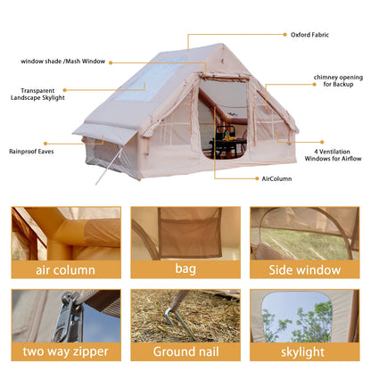 Inflatable Tent With Skylight, Quick Setup, Family Luxury