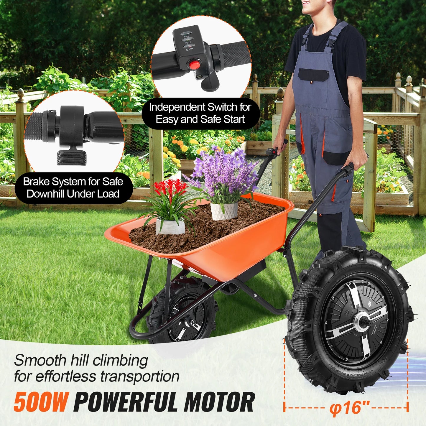 Electric Wheelbarrow Yard Cart