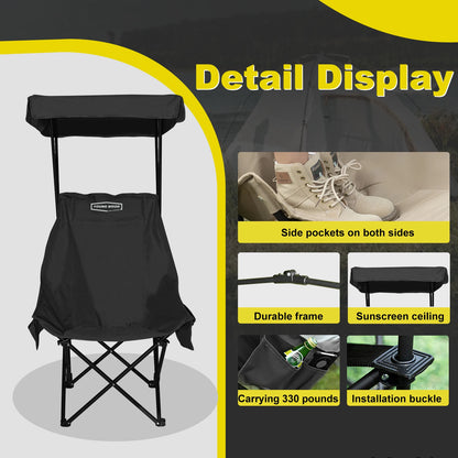 Camping Chair Beach Chair With Shade Canopy