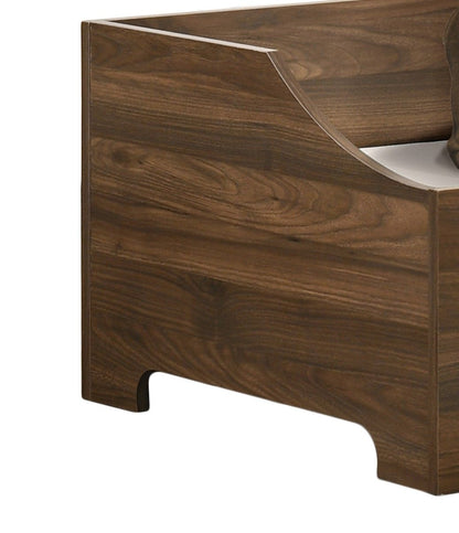 Alder Wood Finish Pet Bed with Cushion - Brown